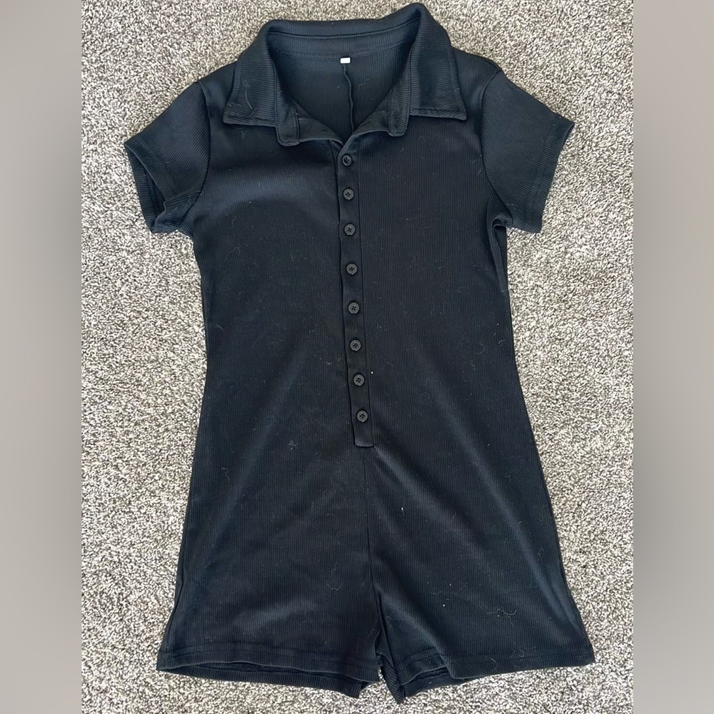 Trendy button down romper